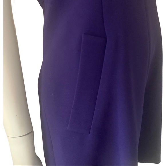 DIANE VON FURSTENBURG Halle Ponte Knit Purple Sleeveless Dress V-Neck Size 8 - Picture 10 of 16